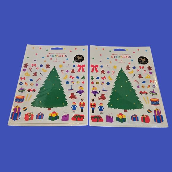 Sealed NEW in Package Mrs. Grossman's Vintage Christmas Stickers 4 Sheets Total - Picture 1 of 4